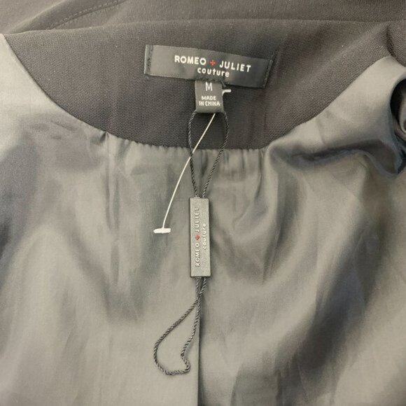 Romeo & Juliet Open Front Split-Cuff Blazer, Black Polyester - Size Medium NWOT - Picture 3 of 8